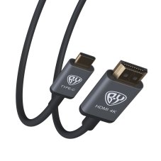 Кабель Type-C - HDMI, 4K, 1.8м, позолоченные штекеры, TPE BY